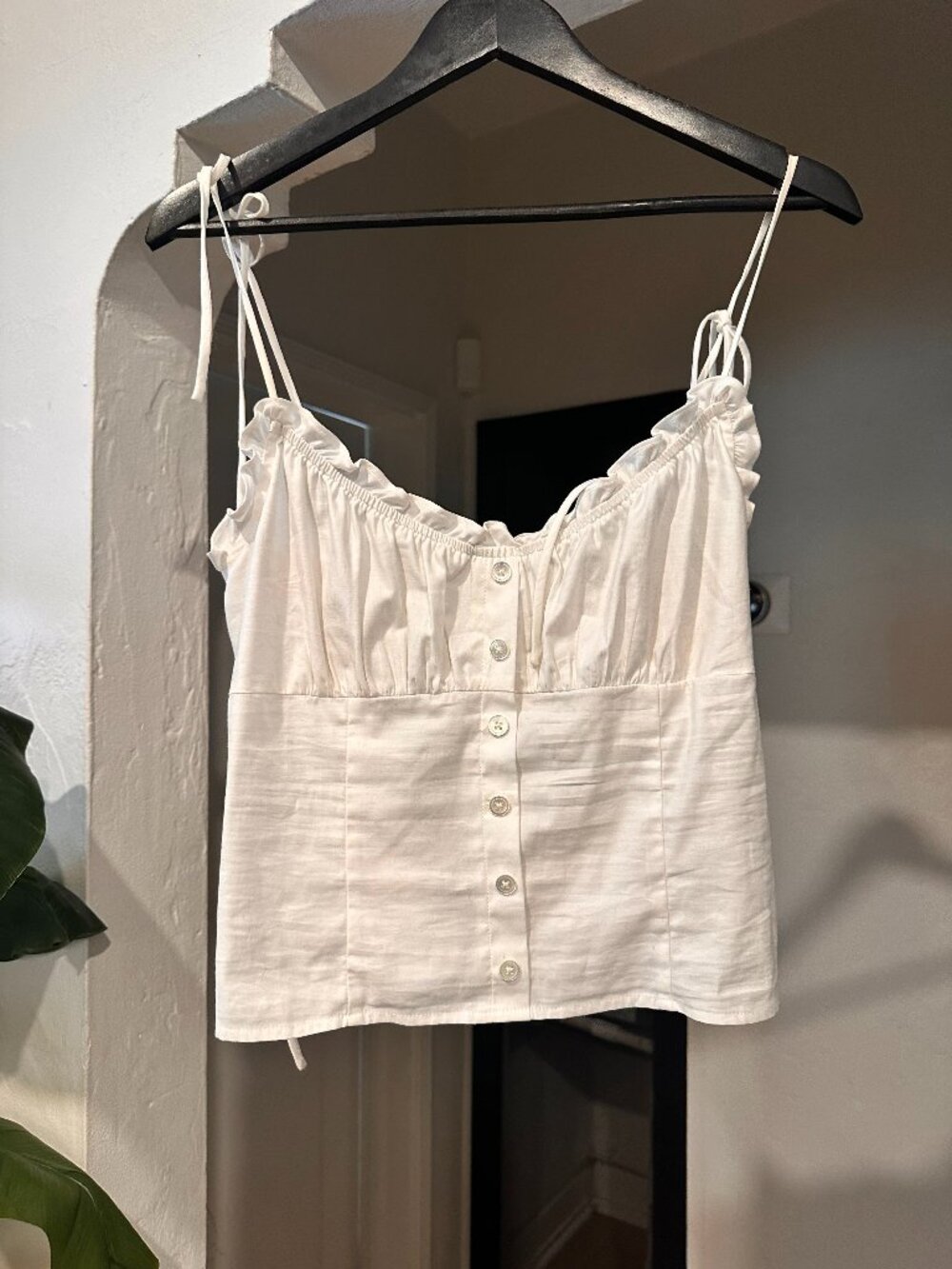 Reformation White Strappy Top